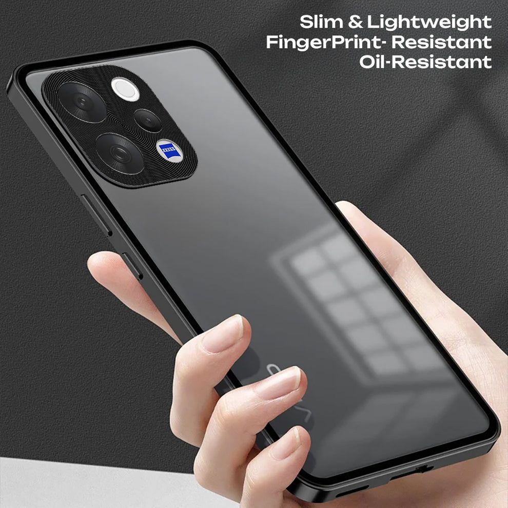 Vivo V70 5G Aluminium Metal Bumper Shield Transparent Back Case